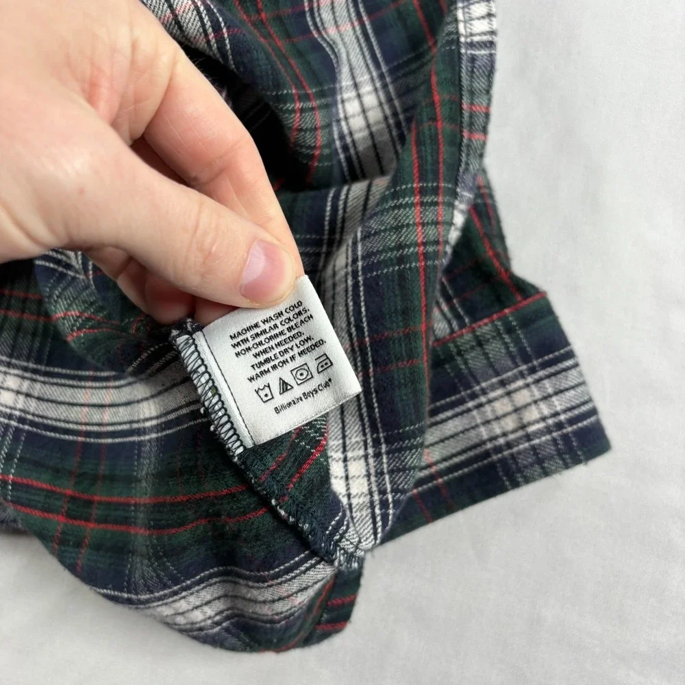 Billionaire Boys Club Flannel Shirt Mens 2XL Blue Plaid Button Up Long Sleeve‎